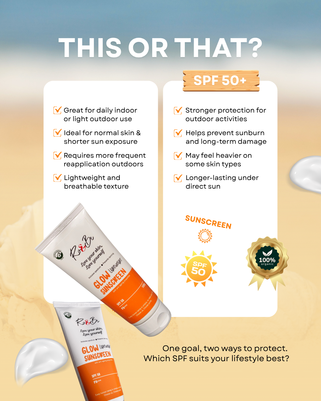 50 SPF +++PA vitamin C Suncream