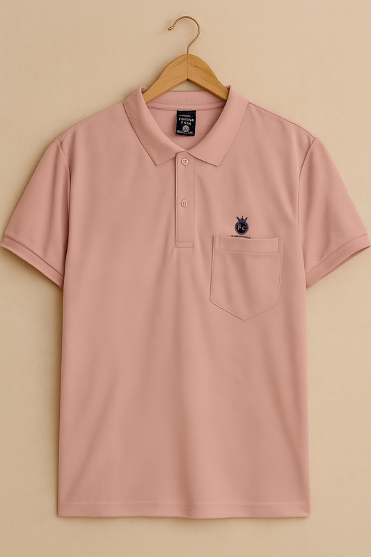 Polo T-shirts cotton fabric Dusty pink
